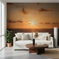 Amber Horizon Maritime View Wall Mural