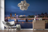 Evening Lights over the River Thames Wall Mural