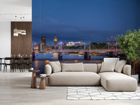 Evening Lights over the River Thames Wall Mural