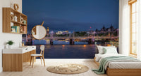 Evening Lights over the River Thames Wall Mural