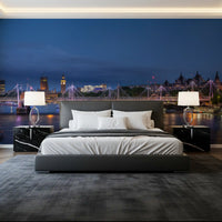 Evening Lights over the River Thames Wall Mural