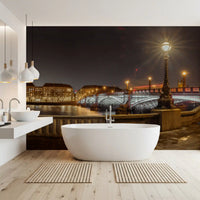 Riverside Nocturne Architecture Wall Mural
