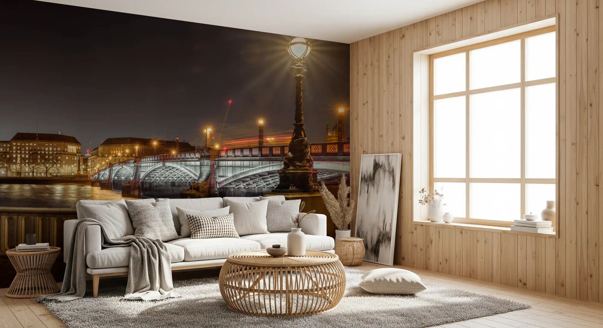 Riverside Nocturne Architecture Wall Mural