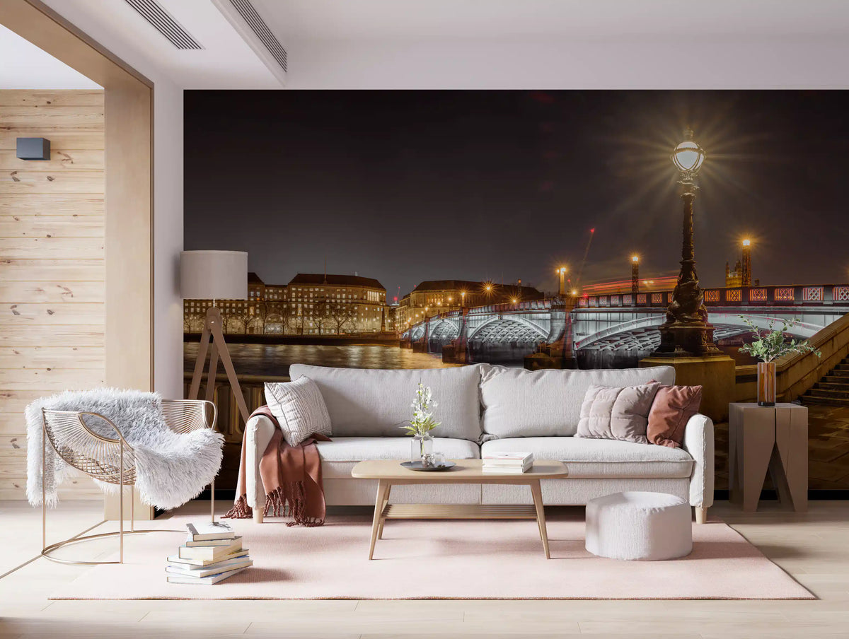 Riverside Nocturne Architecture Wall Mural