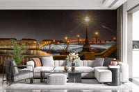 Riverside Nocturne Architecture Wall Mural