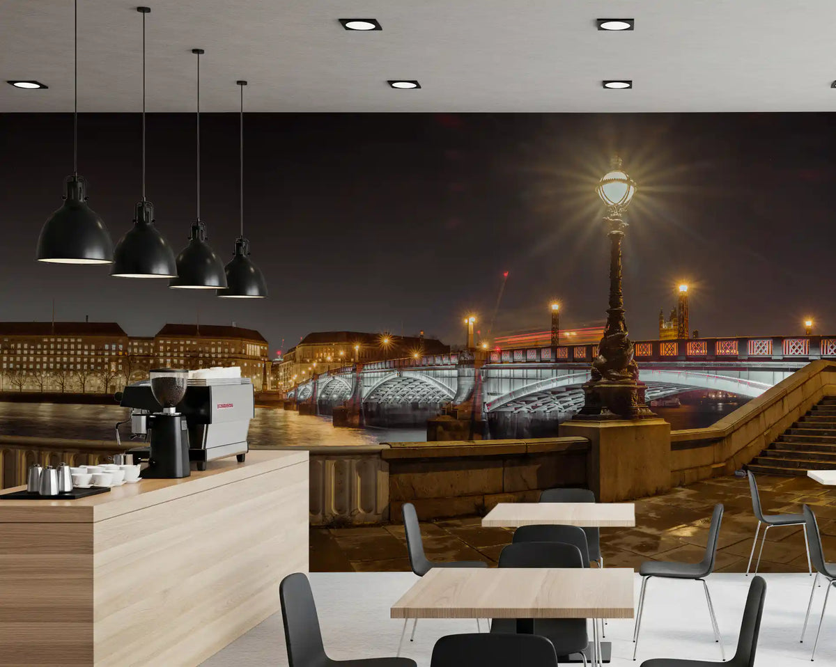 Riverside Nocturne Architecture Wall Mural