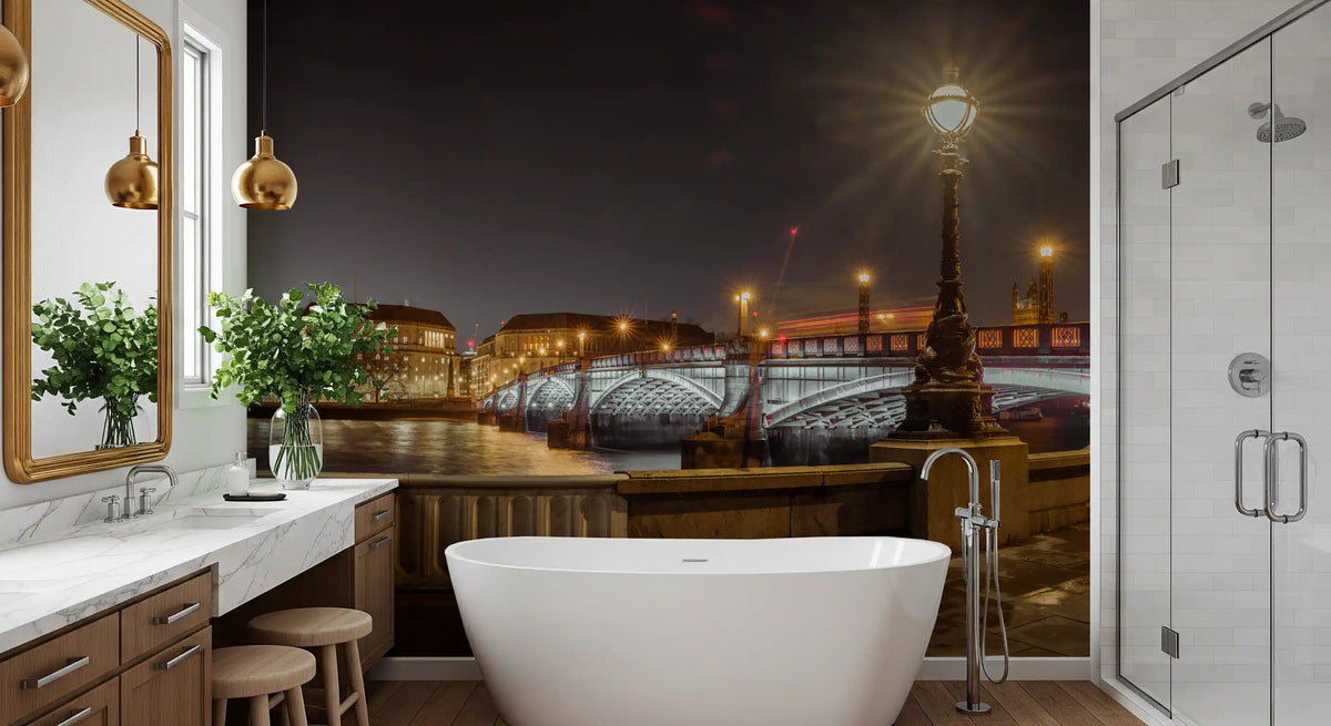 Riverside Nocturne Architecture Wall Mural