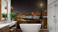 Riverside Nocturne Architecture Wall Mural