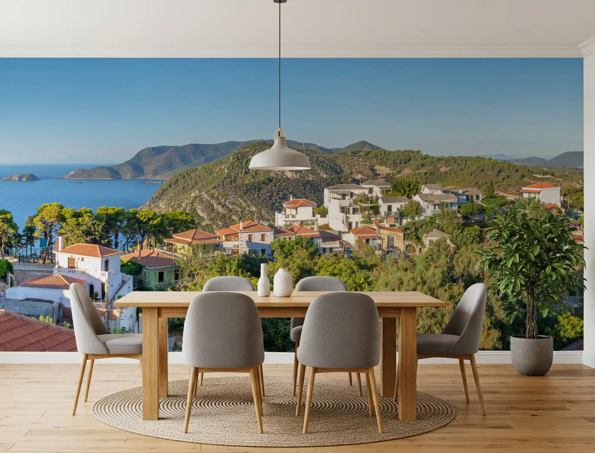 Sun-Kissed Aegean Hillside Retreat Wall Mural