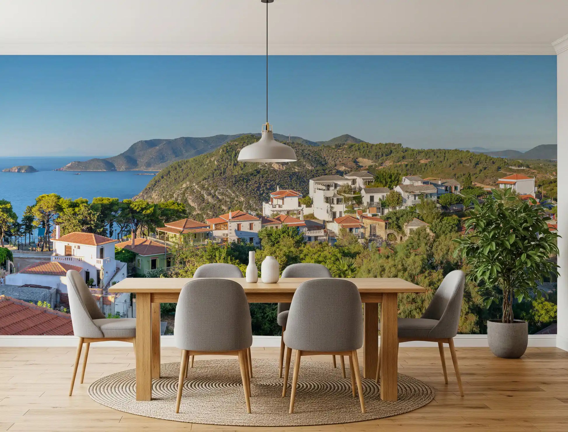 Sun-Kissed Aegean Hillside Retreat Wall Mural