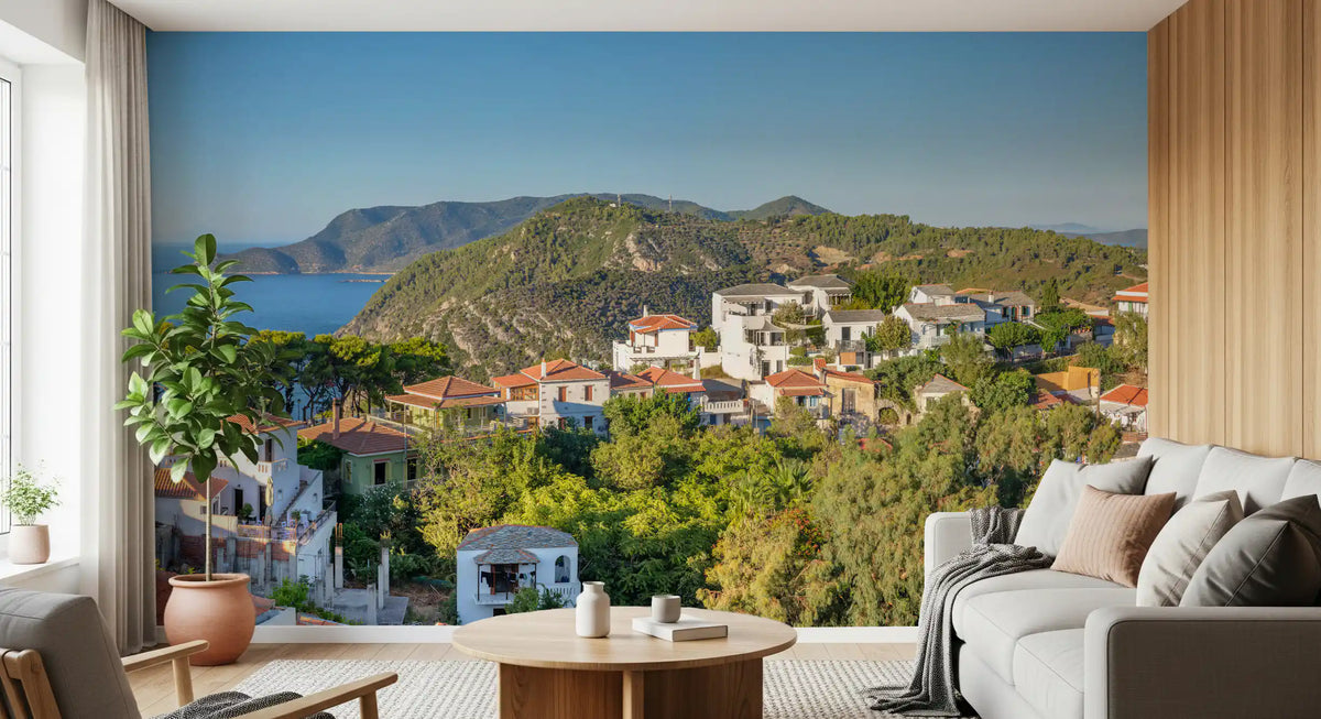 Sun-Kissed Aegean Hillside Retreat Wall Mural