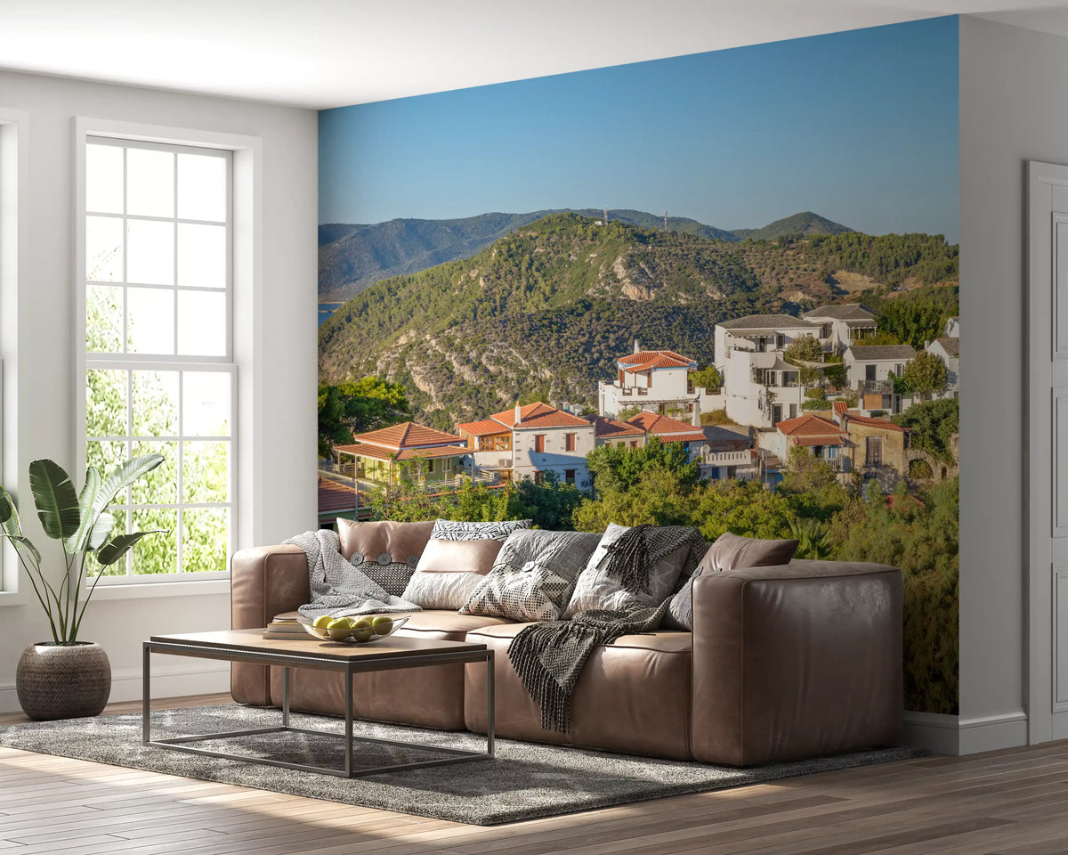 Sun-Kissed Aegean Hillside Retreat Wall Mural