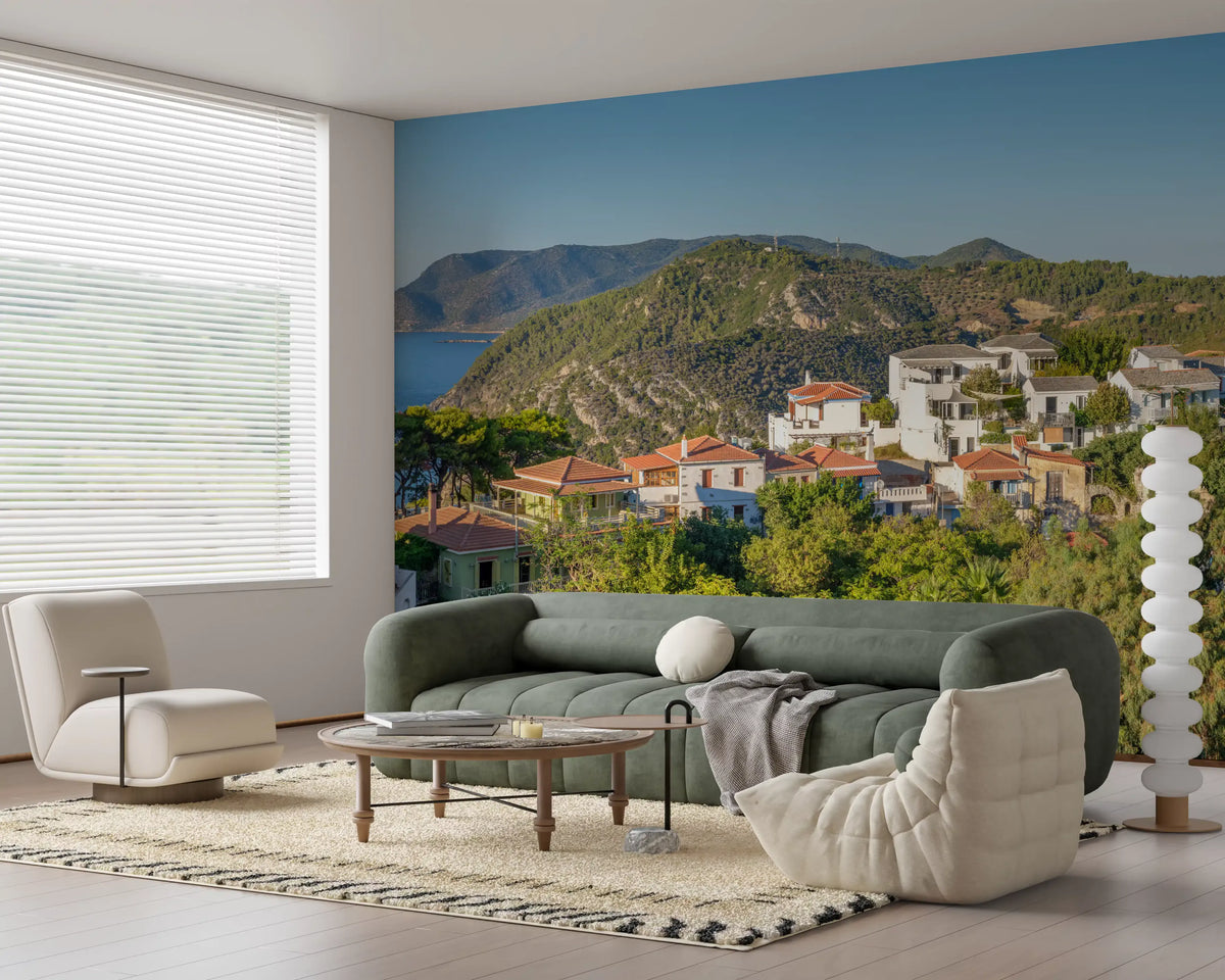 Sun-Kissed Aegean Hillside Retreat Wall Mural