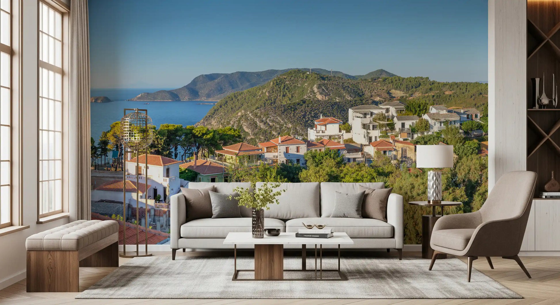Sun-Kissed Aegean Hillside Retreat Wall Mural