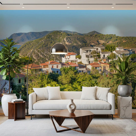 Sun-Kissed Aegean Hillside Retreat Wall Mural