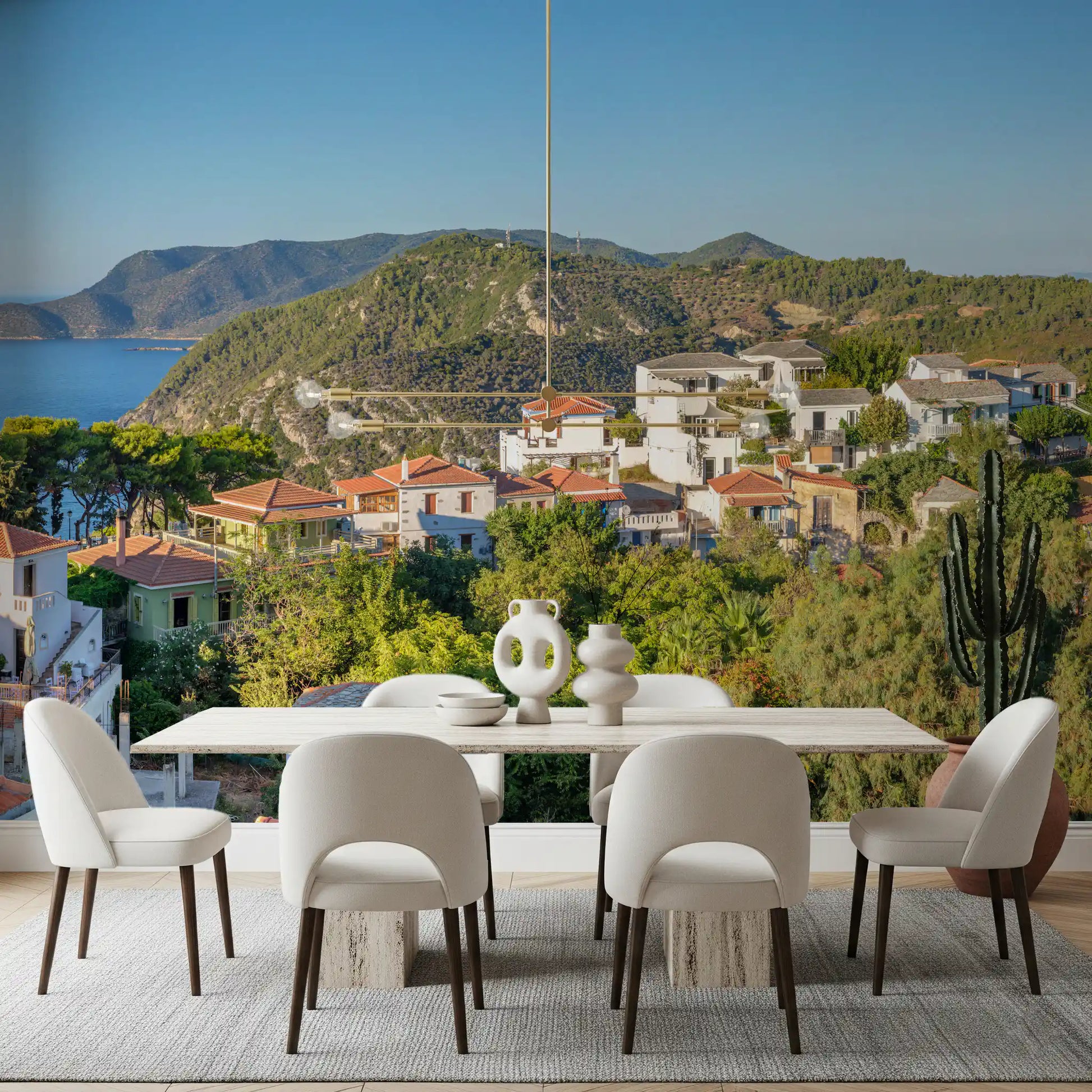 Sun-Kissed Aegean Hillside Retreat Wall Mural