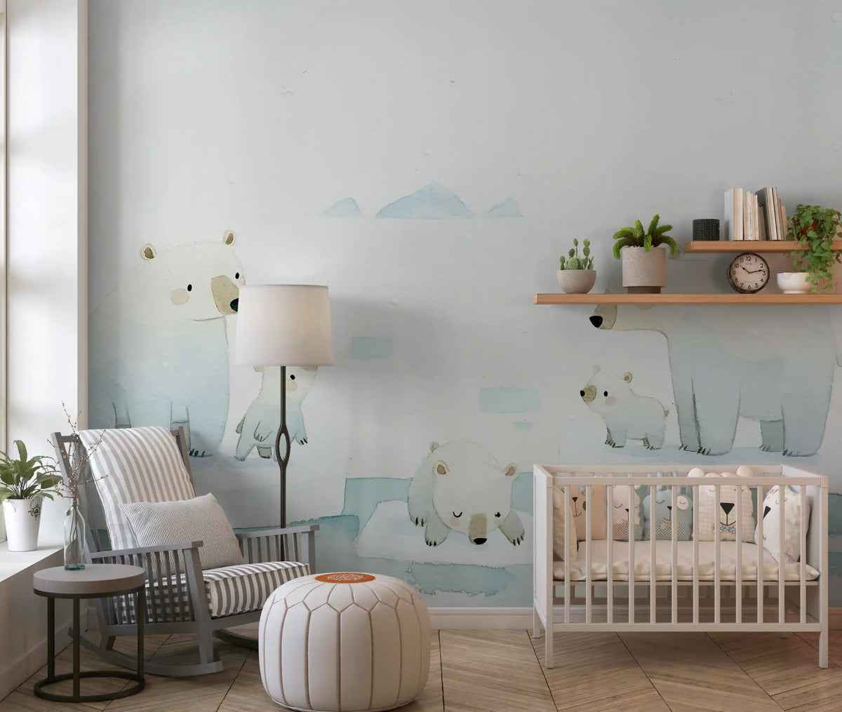 Arctic Polar Bear Family Wall Mural