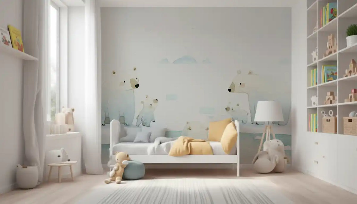 Arctic Polar Bear Family Wall Mural