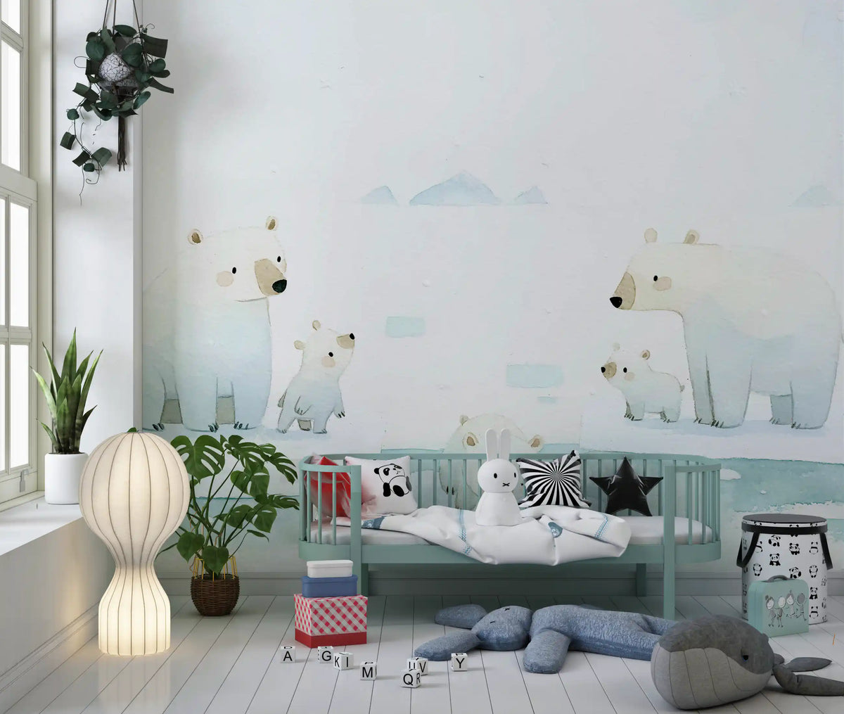 Arctic Polar Bear Family Wall Mural