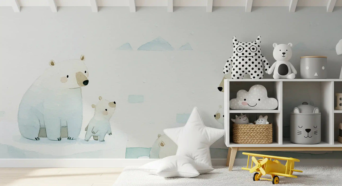 Arctic Polar Bear Family Wall Mural