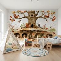 Autumnal Forest Animal Haven Wall Mural