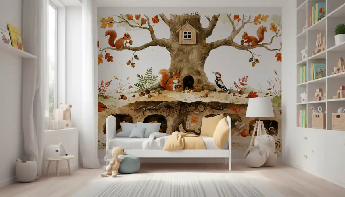 Autumnal Forest Animal Haven Wall Mural