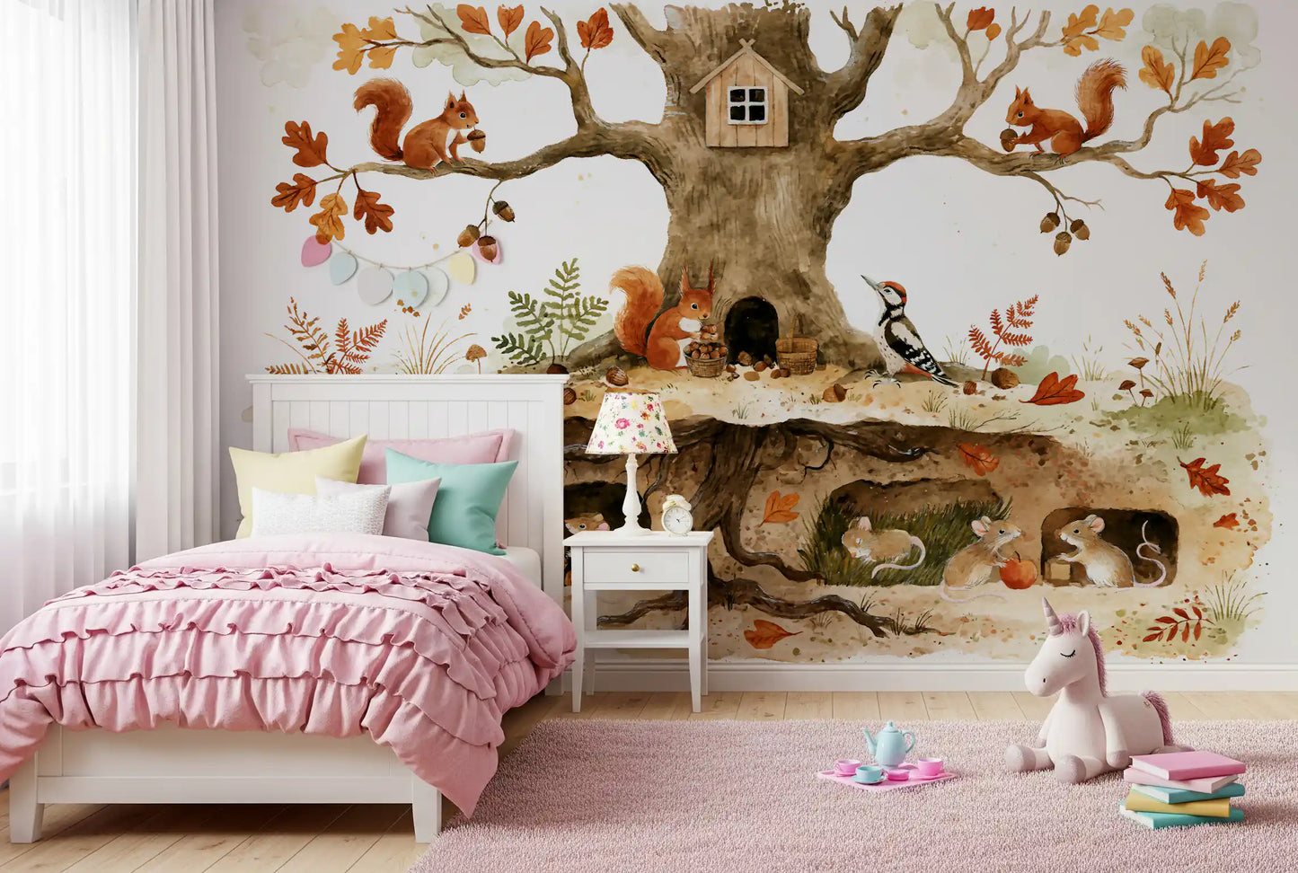 Autumnal Forest Animal Haven Wall Mural