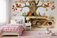 Autumnal Forest Animal Haven Wall Mural