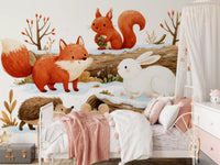 Winter Forest Friends Wall Mural