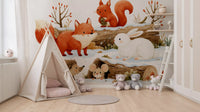 Winter Forest Friends Wall Mural