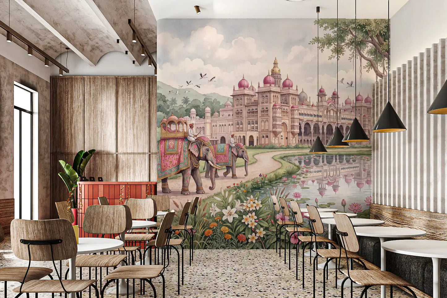 The Maharaja’s Lotus Garden Wall Mural - RJM06