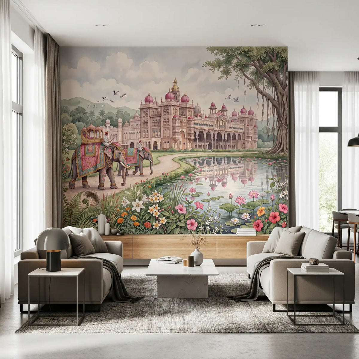 The Maharaja’s Lotus Garden Wall Mural - RJM06