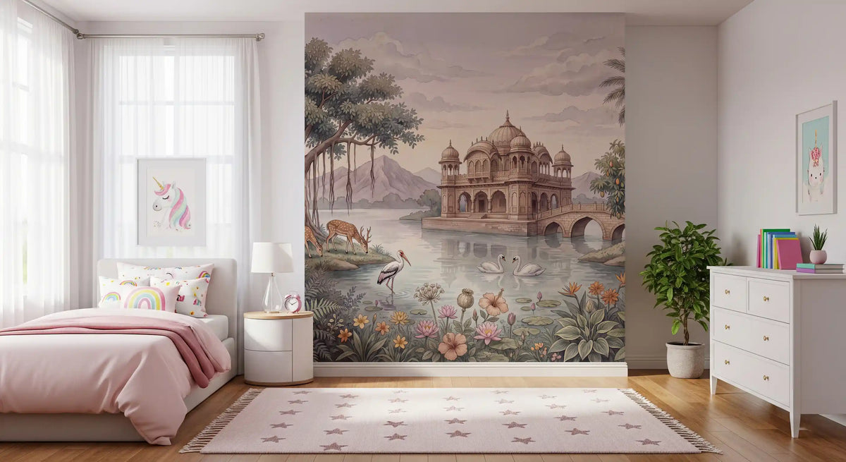 The Enchanted Lake Palace Wall Mural - RJM10