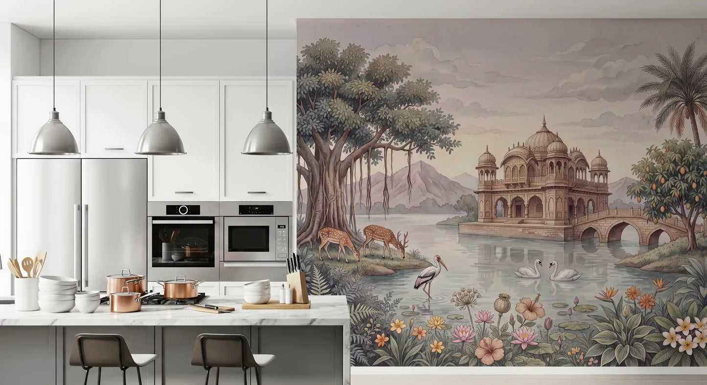 The Enchanted Lake Palace Wall Mural - RJM10