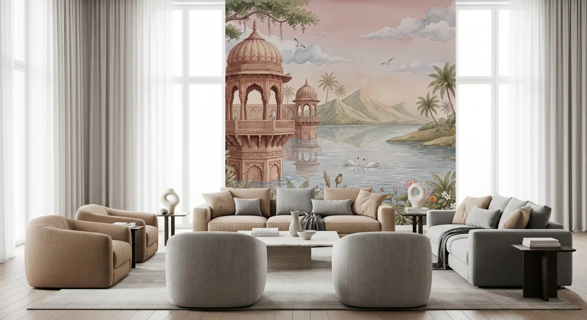 The Swan Lake Pavilion Wall Mural - RJM10