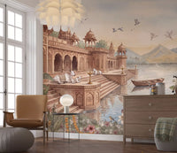 The Sacred Ghats at Dawn Wall Mural - RJM11