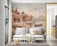The Sacred Ghats at Dawn Wall Mural - RJM11
