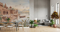 The Sacred Ghats at Dawn Wall Mural - RJM11