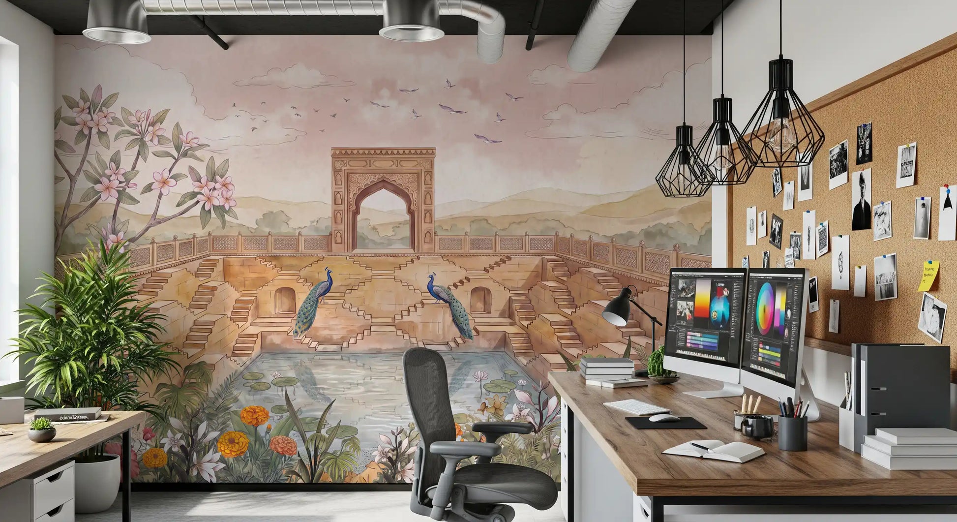 Stepwell Garden Wall Mural