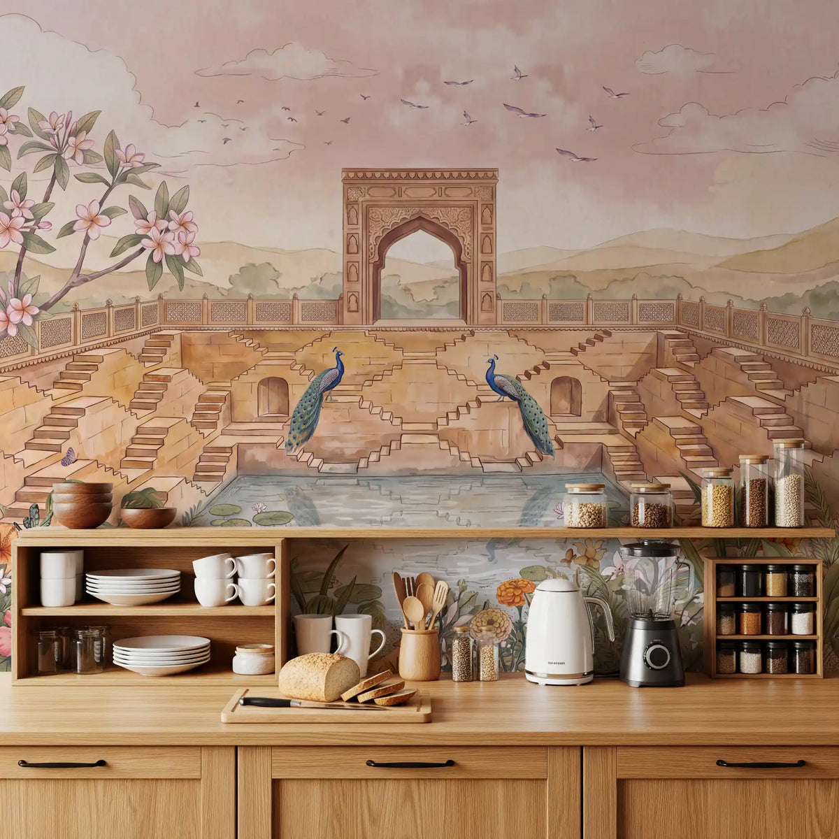 Stepwell Garden Wall Mural