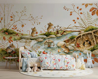 Autumnal Woodland Friends Mice Forest Adventure Wall Mural