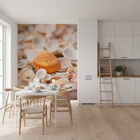 Amber Seashell Texture Pattern Wall Mural