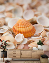 Amber Seashell Texture Pattern Wall Mural