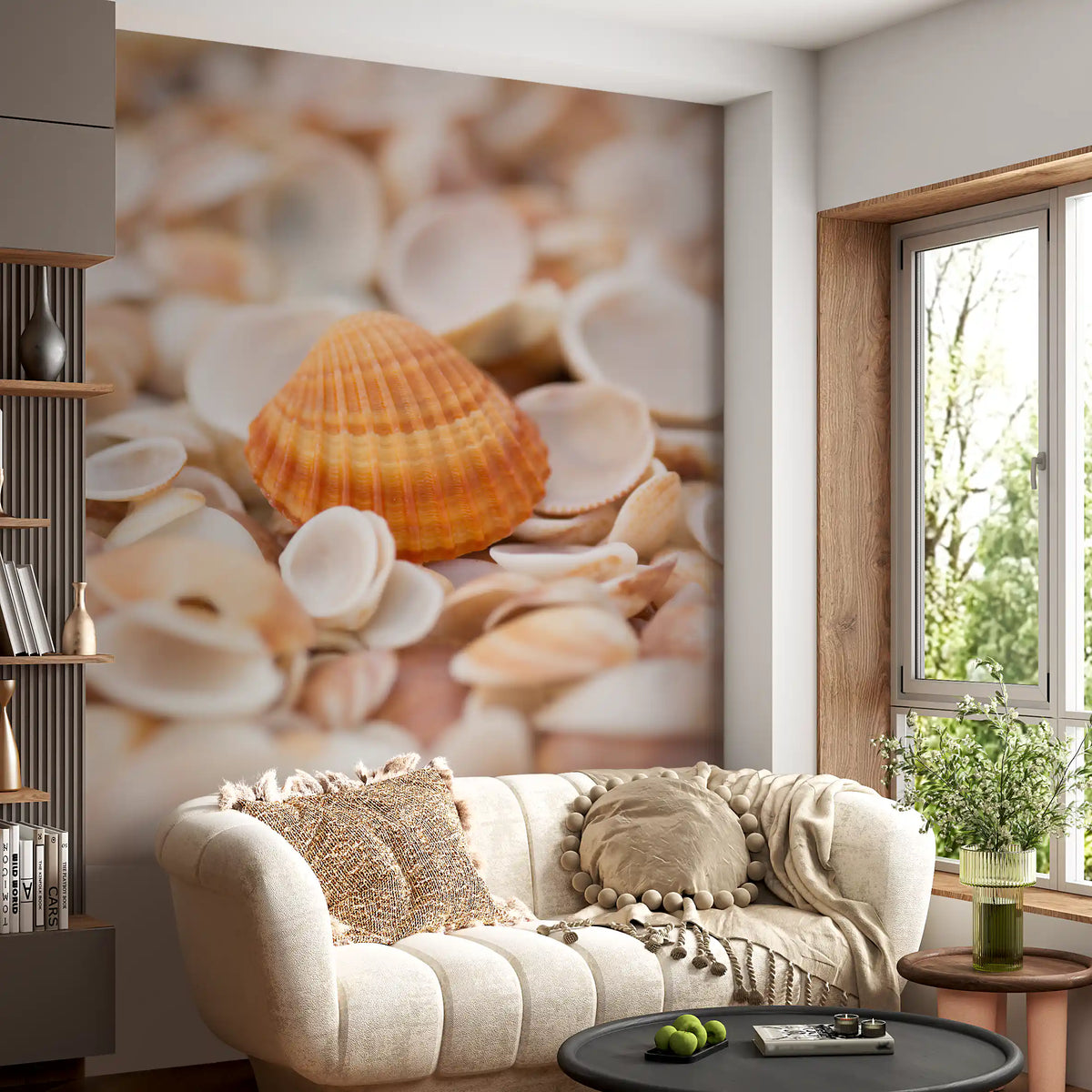 Amber Seashell Texture Pattern Wall Mural