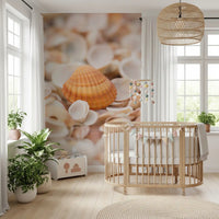 Amber Seashell Texture Pattern Wall Mural