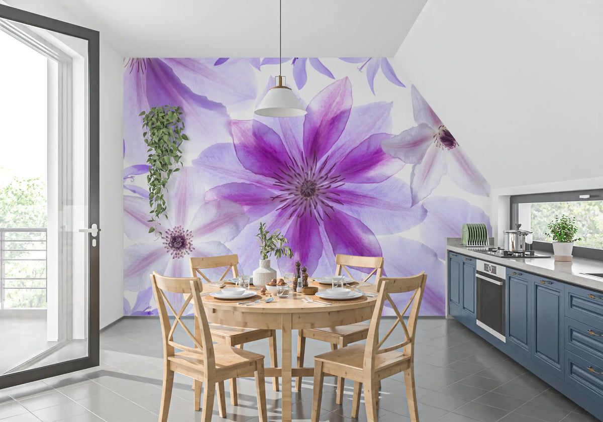 Lilac Petals Botanical Composition Wall Mural