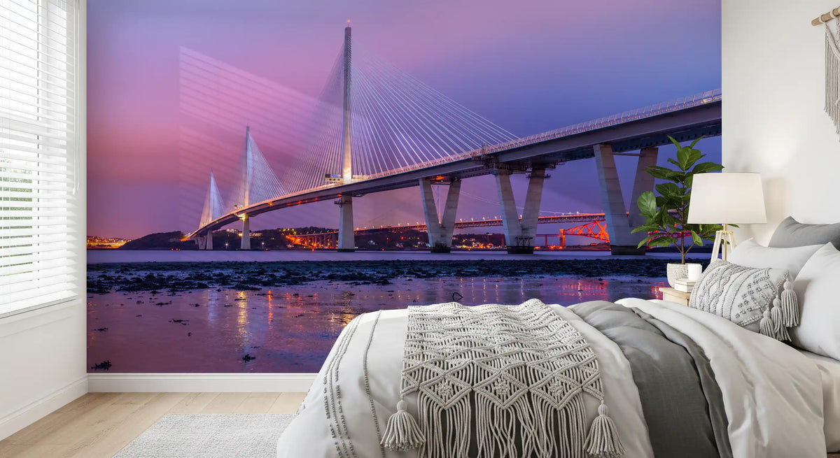 Twilight Firth of Forth Bridge Panorama Wall Mural