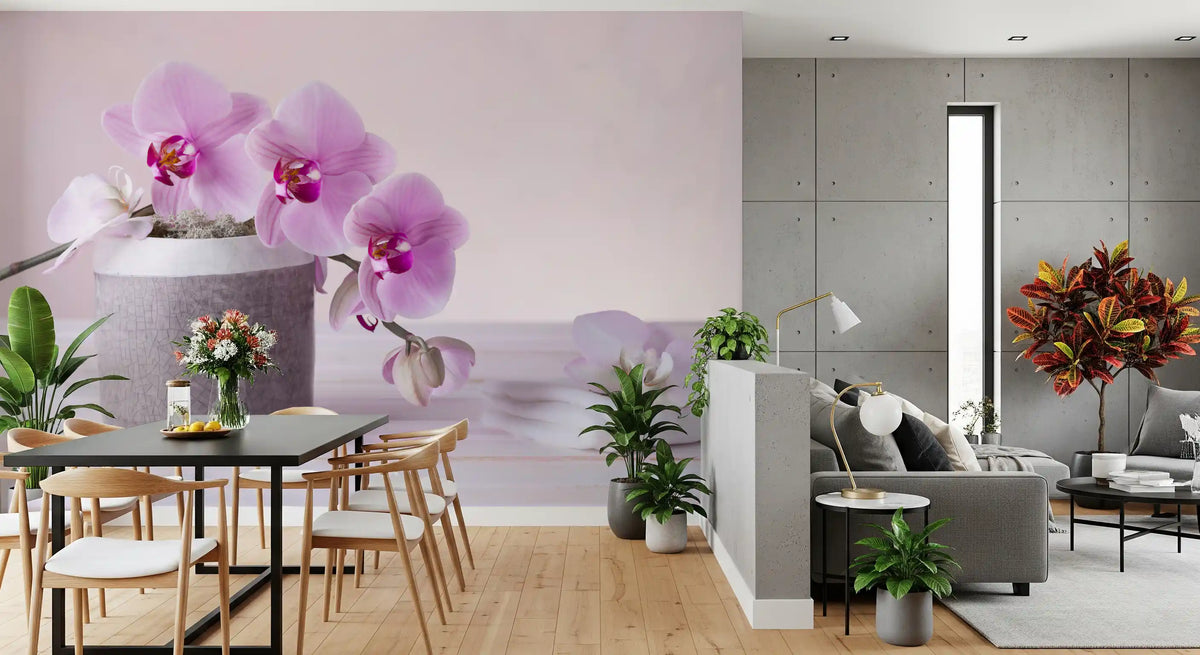 Minimalist Orchid Still Life Wall Mural