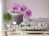 Minimalist Orchid Still Life Wall Mural
