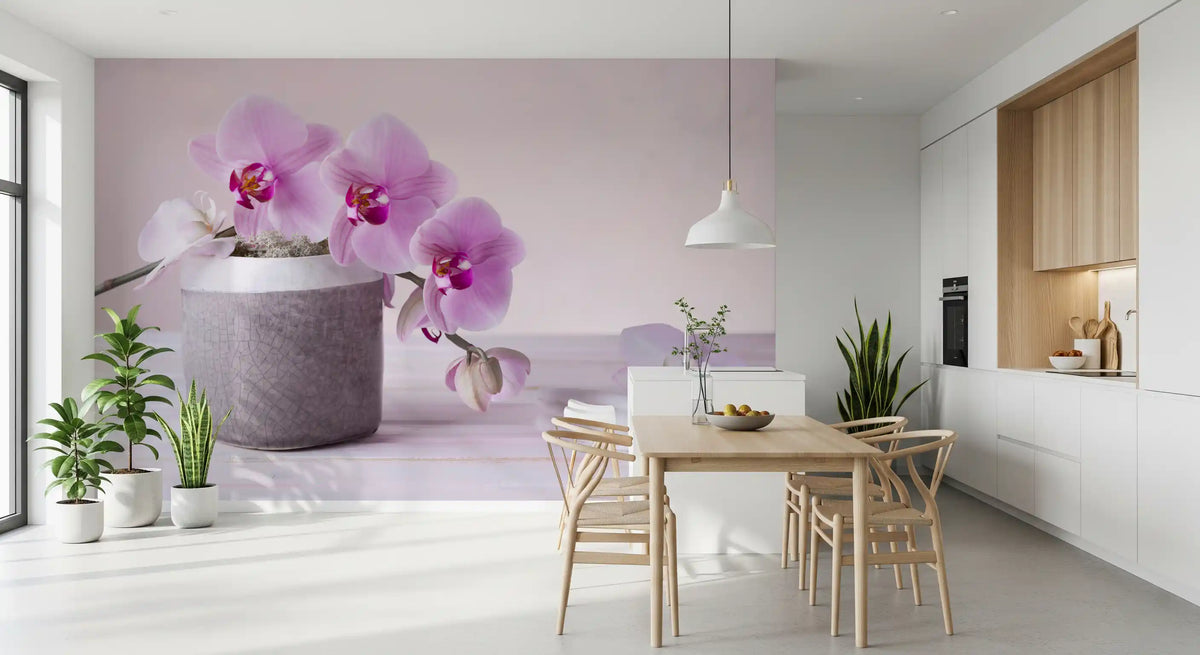 Minimalist Orchid Still Life Wall Mural